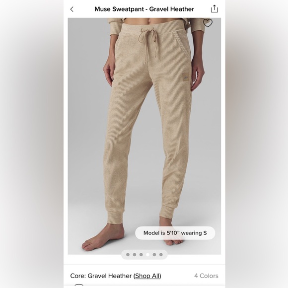 ALO Yoga Muse Sweatpants Gravel Heather size S NWT - Picture 3 of 3